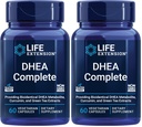 Life Extension DHEA and 7-Keto DHEA Complete Vegetarian Capsules to Maximize Support of a Healthy Body Weight & Mood,Lean Muscle Mass,Libido & More,Non-GMO,Gluten-Free,60 Count (Pack of 2)