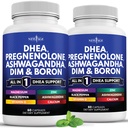 NEW AGE DHEA Supplement - Pregnenolone for Men & Women with DIM, Ashwagandha, Boron, Calcium, Magnesium, Zinc, Vitamin D3 5000iu - Support Capsules - 120 Count