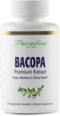 Paradise Herbs Bacopa Extract, Vegan, Non- GMO, Gluten Free, 60 Capsules