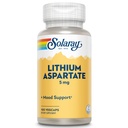 SOLARAY Lithium Aspartate Supplement 5 mg for Men & Women - Daily Trace Mineral Support, Low Dose Lithium Supplement Capsules - 100 Veg Cap Ct