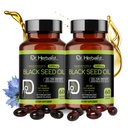 Dr. HERBALIST Black Seed Oil Capsules 1600mg - Cold Pressed Nigella Sativa Softgels with Thymoquinone | Supports Overall Wellness & Immune Vitality* | Halal, Non-GMO | 60ct