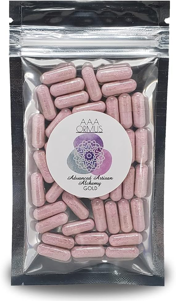 Ormut Gold - Colloidal Gold Capsules Vegan - Monotomic Gold Ormus - The Philosopher 's Stone - 45 Count Bag