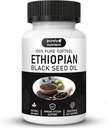 Purely Ethiopian Black Seed Oil Capsules, Purely Nutrient Ethiopian Black Seed Oil Capsules 4.64% Thymoquinone, Organic Cold Pressed, Non-GMO, Gluten-Free, 60 Softgels