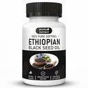 Purely Nutrient Ethiopian Black Seed Oil, Purely Ethiopian Organic BlackSeed Oil Capsules with Thymoquinone - Organic Cold Pressed, 60 Softgels
