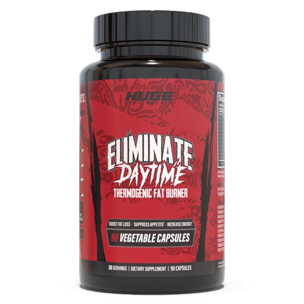 Eliminate Thermogenic Fat Burner For Men - Supercharge Metabolism, Boost Energy, Appetite Suppressant & Reduce Cravings - 11 Potent Ingredients, Fast-Acting Potent Weight Loss Pills (90 Capsules)