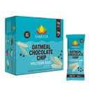Amrita Nut Free Oatmeal Chocolate Chip Vegan Protein Bars (12 Count) | 12g Plant-Based Protein Bar | Peanut Free, Gluten Free, Dairy Free | Low Sugar, High Fiber, School Safe