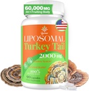 Liposomal Türkiye Tail Mushroom Capsules, High Abxia Organic Turkey Tail Mushroom Extract 2000MG / 30:1 Meyveli Vücut / Digestive Health, Energy & Immune Support, Non-GMO -90 Capsules