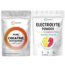 Micro Ingredients Hydration Electrolyte Powder & Instant Creatine Monohydrate | 2 Pack Bundle | High Potassium 1,000mg + Lemon Raspberry Flavor | Unflavored Micronized Creatine + Easily Absorbed