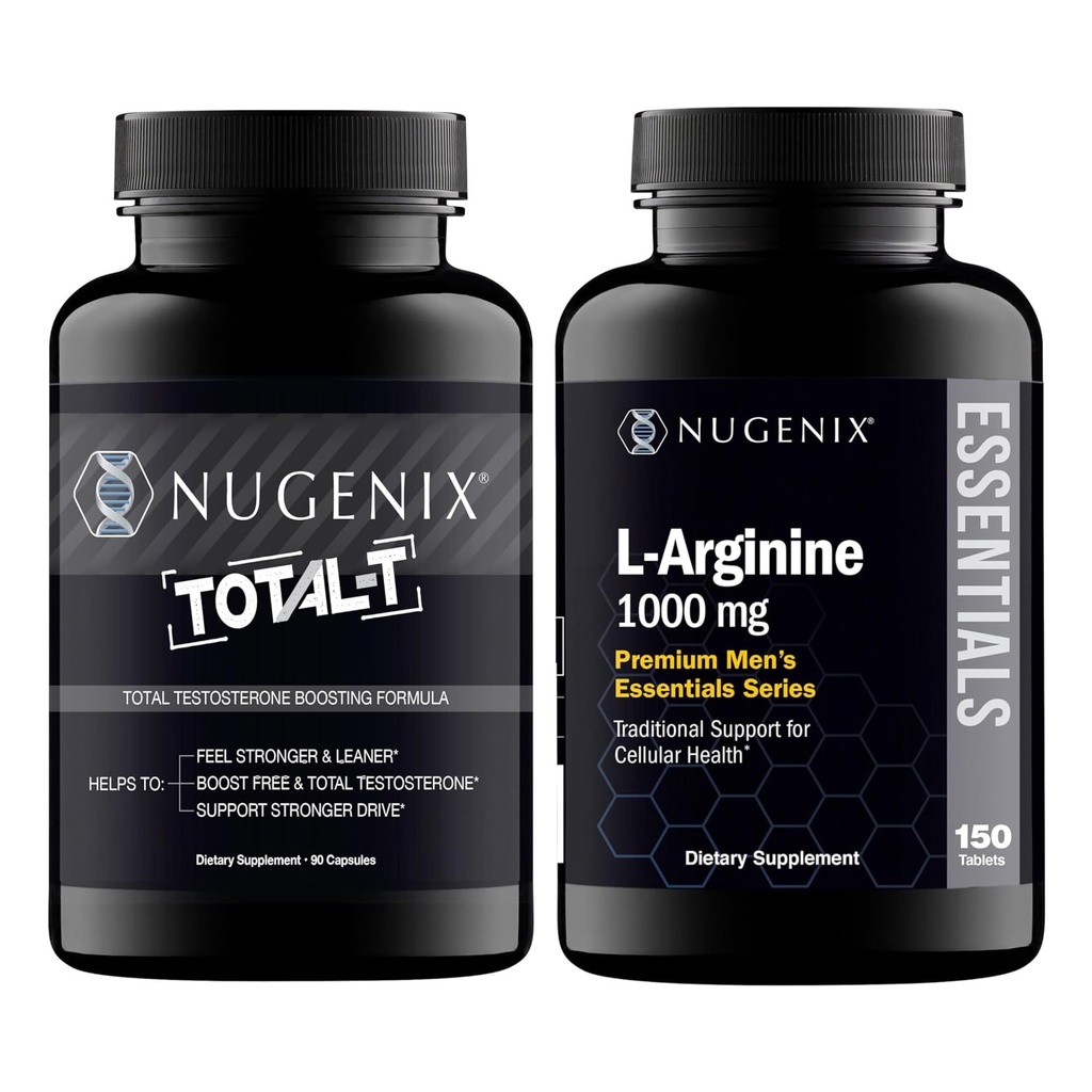 Nugenix Essentials L-Arginine and Total-T Testosterone Booster for Men