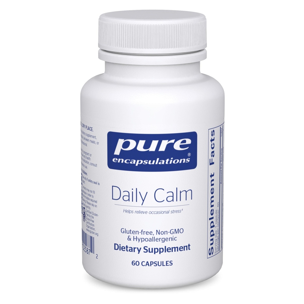 Pure Encapsulations Daily Calm - Vegan Stress & Sleep Support Supplement - Contains Ashwagandha, Saffron, GABA & L-Theanine - Non-GMO, Soy-Free & Gluten-Free - 60 Capsules