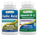 Best Naturals Folic Acid 800 mcg & Vitamin B12 6000 mcg