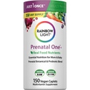 Rainbow Light Prenatal Multivitamin One + for Women with Probiotics | 150 Caplets | Essential Nutrition for Mom & Baby | with Vitamins C & D, Folate, Choline, Iron and More