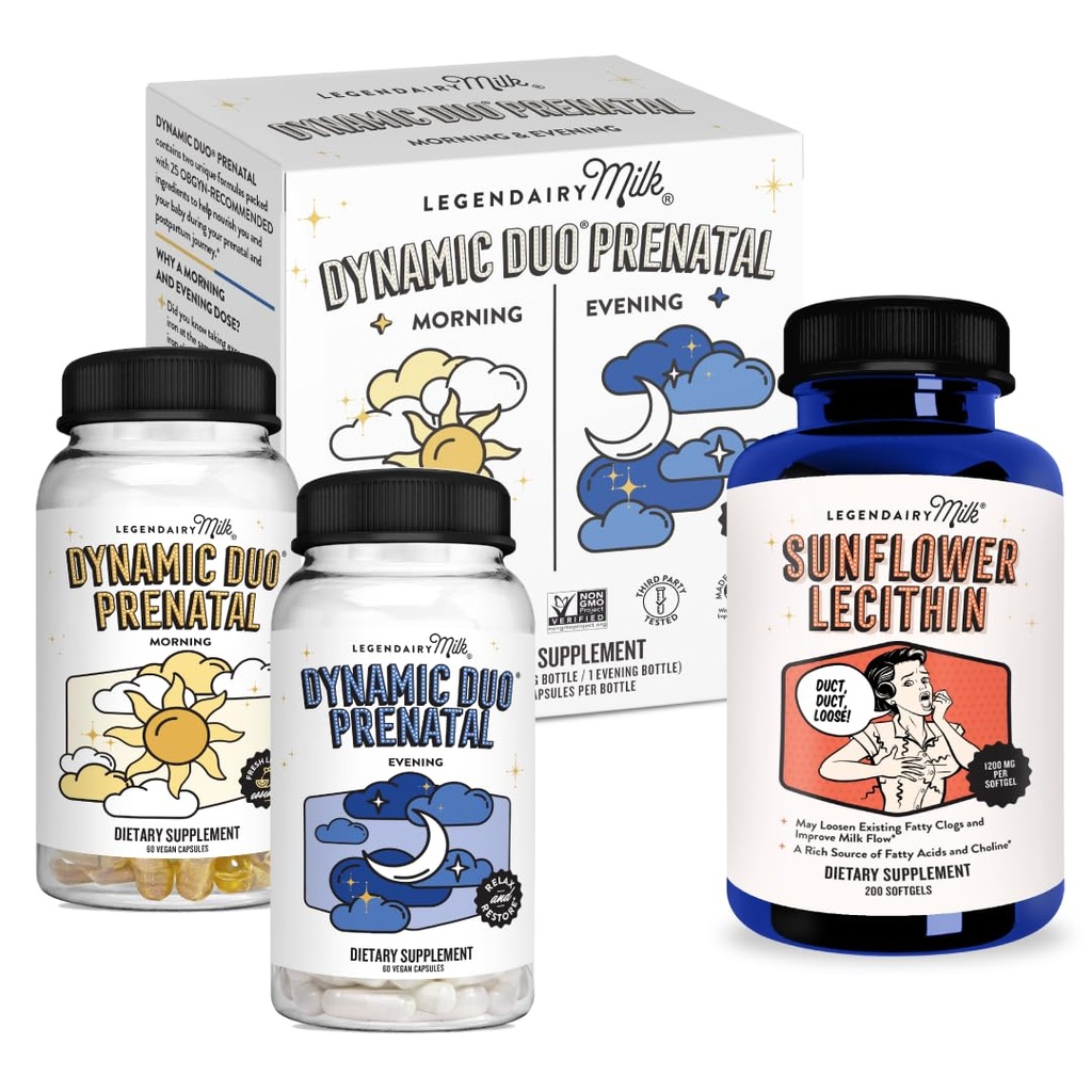Legendairy Milk Prenatal Vitamin + Sunflower Lecithin Bundle for Pregnancy & Lactation Support