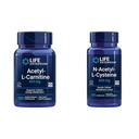 Life Extension Acetyl-L-Carnitine Cellular Energy, Brain, Nerve Support + N-Acetyl-L-Cysteine Immune, Respiratory, Liver Health, Antioxidant, 100 + 60 Capsules