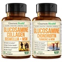 Vimerson Health Glucosamine Chondroitin MSM with Collagen Powder & Glucosamine Chondroitin MSM and Turmeric Supplement – Joint Support with Boswellia, Quercetin, MSM