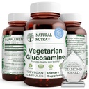 Natural Nutra Vegan and Vegetarian Glucosamine Hydrochloride for Men and Women, Kosher, Shellfish Free, Plant Based, Joint Support Supplement, Helps Joints Health & Mucles Gristle, 750mg, 120 Capsules
