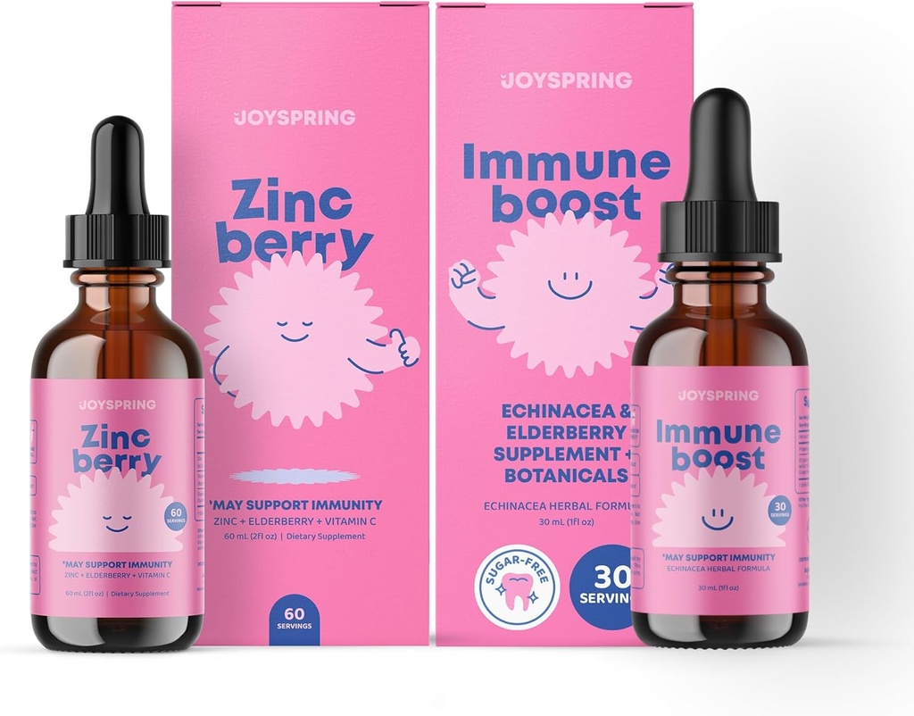 JoySpring cink z vitaminom C Tekoči dodatek imunske podpore za otroke, 1 fl oz
