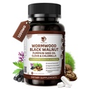 Lukaree Wormwood Black Walnut Cleanse for Human 1200mg – Ultra Gut Cleanse & Digestive Health w/Pumpkin Seed Oil,Clove,Activated Charcoal - for Men & Women Probiotic Capsules -Vegan,60 Count