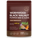 Wormwood Black Walnut Clove Cleanse for Humans, 18 in 1 Herbal Digestive Purify & Intestinal, Rapid Gut Cleanse & Digestive Health with Clove, Garlic, Turmeric, Pumpkin Seed, Oregano, Berberine & More