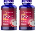 Puritan's Pride Coenzyme CoQ10 200mg,Dietary Supplement for Heart Health,Blood Pressure,Oral Gum Health,and Healthy Aging Support,240 Servings,Rapid Release Softgels,(Pack of 2)