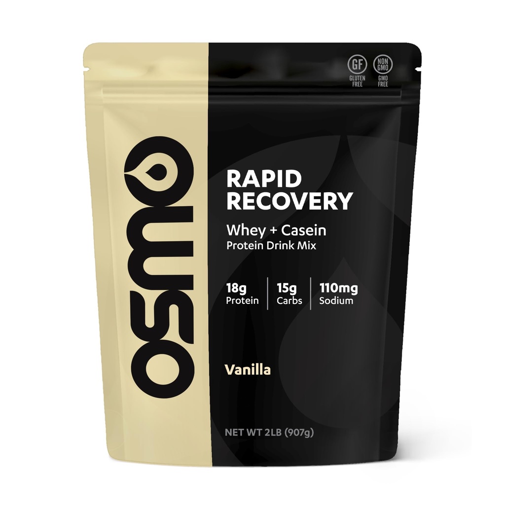 Osmo Rapid Recovery - Whey & Micellar Casein Protein Powder Blend with Carbohydrates & Caffeine, All Natural Ingredients, Enables Muscle Repair & Boosts Glycogen Restoration - Vanilla, 22 Servings
