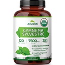 Zazzee USDA Organic Gymnema Sylvestre 25:1 Extract, 25% Gymnemic Acid | 120 Capsules, Vegan, 4 Month Supply, Standardized Leaf Extract, All-Natural, Non-GMO, Made in the USA