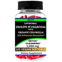 Nikoni Liposomal Zeolite, Activated Charcoal & Organic Chlorella, Supports Full Body Detox - 120 Vegan Softgels
