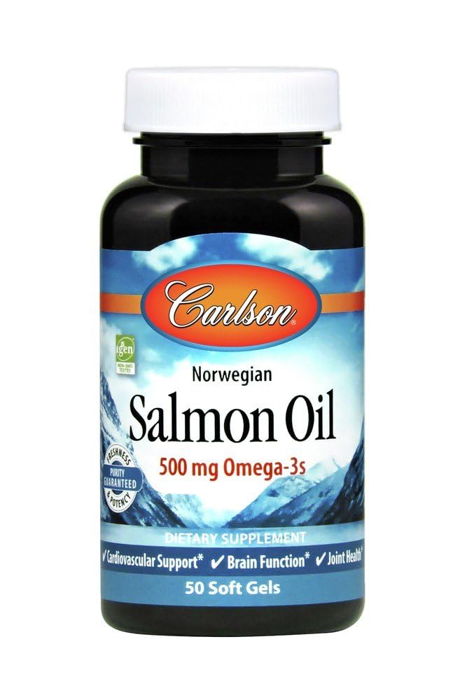 Carlson Labs Carlson Laboratories Norwegian Salmon Oil Softgels, 500 mg, 50 Count