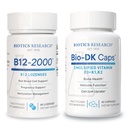 Biotics Research B12-2000™ Lozenges & Bio-DK Caps™ – High Potency Vitamin B12, B6, Folate, Vitamin D3, K1 & MK7 – Methylation, Bone & Heart Health, Immune Support- 60 Lozenges + 60 Caps
