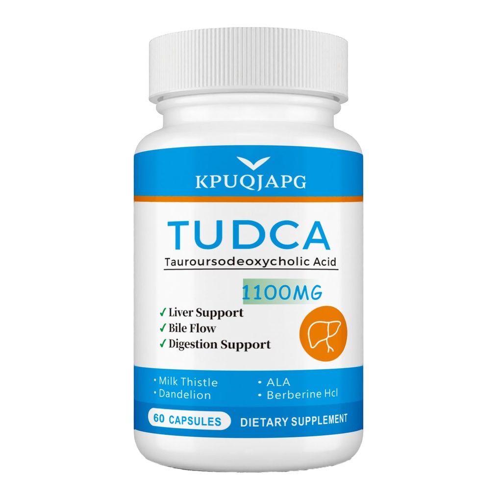 TUDCA Supplement 1100 mg, Liver Support Supplement, 60 Vegetarian Capsules, 30-Day Supply, Non-GMO, Gluten-Free