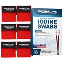 Bundle Iodine Swabs and Black CPR Mask Red