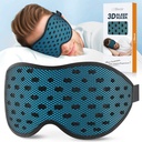 LitBear Breathable Sleep Mask, 3D Eye Mask Sleep for Side Sleepers Women Men, Light Blocking Sleeping Mask with Adjustable Strap, Soft Lightweight Eye Cover for Travel, Night Work, Nap, Office - Blue