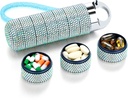 Zannaki Metal Bling Pill İnstitutu, Travel Sustasiyası Pill Box, Portativ Böyük Alüminium Pill Case Konteyner, Vitamin, Fish Yağı,Supplement üçün Rolls Pulsuz 7 gün Daily Medicine Organizer Holder