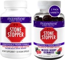 Moonstone Neural Stone Stopper Capsules & Gummies, Outperforms Chanca Piedra Stone Breaker & Nural Support Supplements, utviklet av urologer for å hindre nyrestein, blandet Berry (Variety 2 Pack)