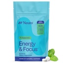 Neuro Energy & Focus Gum, Extra Strength - 100mg Natural Caffeine Gum & Nootropic Energy Supplement with L-Theanine & B Vitamins - Sugar Free, Vegan - Spearmint, 90ct