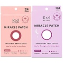 Rael Day & Night Miracle Bundle - Overnight Spot Cover (104 Count), Invisible Spot Cover (24 Count)