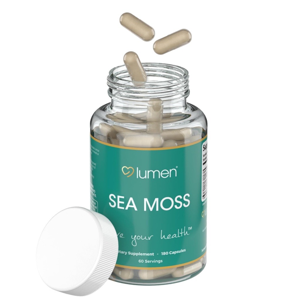Lumen Naturals Sea Moss for Women – with Irish Moss, Bladderwrack & BioPerine – 2100mg Per Serving – 180 Capsules – 60 Servings – Non-GMO, Vegan & Gluten-Free (180 Count (Pack of 1))