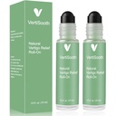 Vertisoothe Anti-Dizzy Roll-On, Natural Vertigo Relief Roll-On, Vertigo and Dizziness Support Roller with Lavender, Ginger, Mint Essential Oil, Easing Nausea, Fast-Acting Combat Travel Sickness (2Pcs)