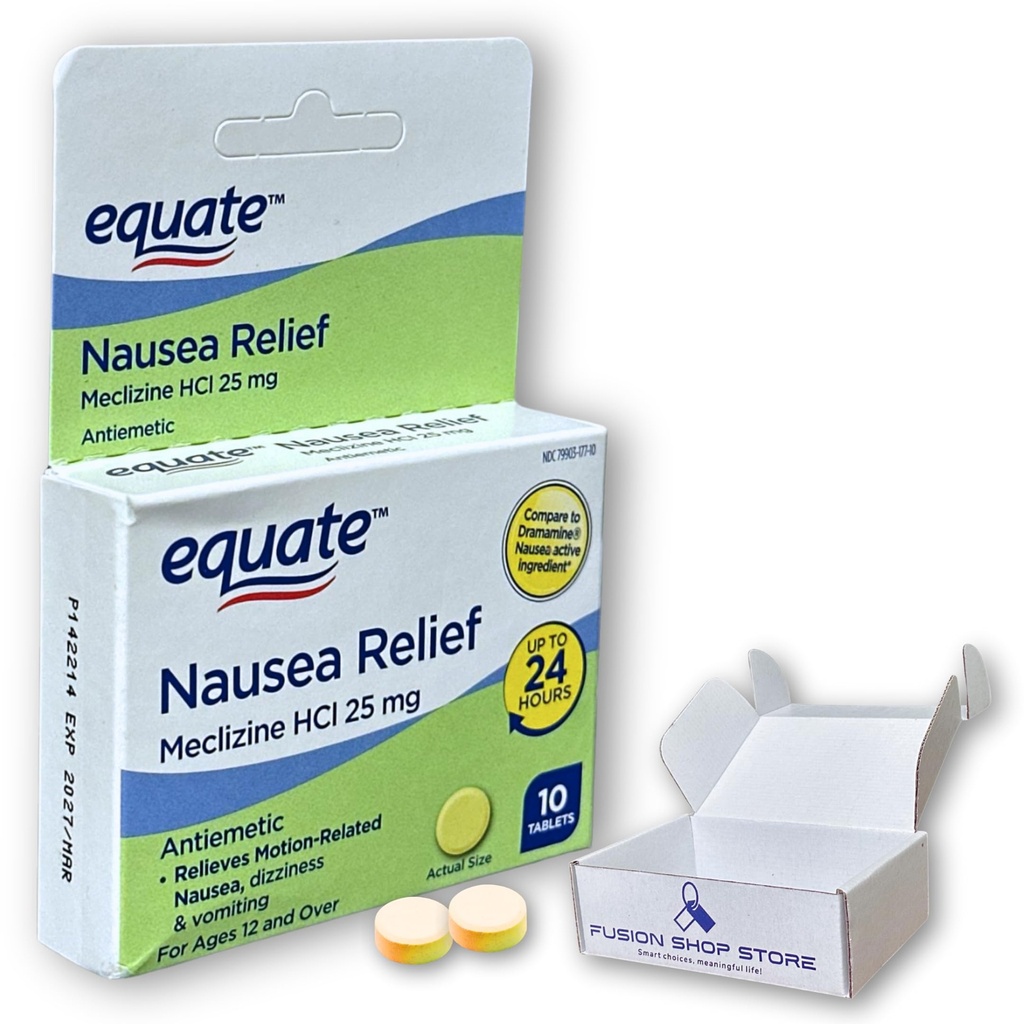 Meclizine 25mg Tablets- 10 Count (Pack of 1), Boxed by Fusion Shop Store