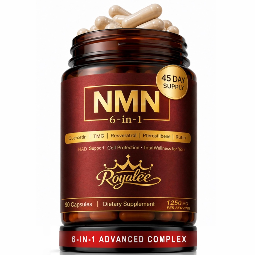 NMN NAD Supplement 1250mg - Enhanced with Resveratrol, Pterostilbene, Quercetin & TMG | NAD+ Support & Optimizer for Cellular Energy, Anti-Aging & DNA Repair - 90 Capsules