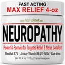 Neuropathy Nerve Cream - Fast Acting for Feet Hands Legs Toes Back - Ultra Strength Menthol Arnica Aloe Vera MSM, Soothing Natural Nerve Comfort - Paraben-Free 4 Oz