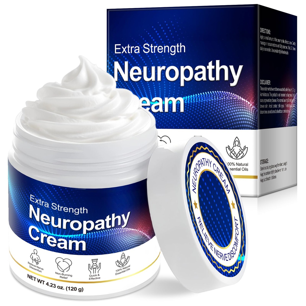 Neuropathy Cream for Feet, Legs & Hands – Lightweight, Plant-Based Formula with Cooling Comfort, 120g