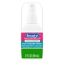 Benadryl Extra Strength Itch Cooling Spray, Topical Analgesic Spray with Diphenhydramine HCI & Zinc Acetate Skin Protectant for Fast Relief from Insect Bites, Travel Size, 2 fl. oz