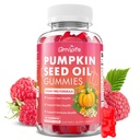 Pumpkin Seed Oil Gummies with Saw Palmetto, Organic Pumpkin Seed Oil Supplement for Hair Growth & Skin Health, High Pure Extract for Women Men, Raspberry Flavor, 60 Count