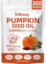 Pumpkin Seed Oil with Saw Palmetto, 300 Softgels | 4 in 1 Vitamin D3 & Elderberry, 3000mg Cold Pressed & Pure Virgin Oil | Supports Hair, Urinary, Bladder & Prostate Health, Immune | Vegan, Non-GMO