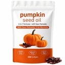 Pumpkin Seed Oil Capsules, 2 in 1 Pumpkin Seed Oil with Saw Palmetto for Hair, 3000mg Pure & Natural Supplement, Supports Hair Heart Skin Supplement, Non-GMO, Gluten Free, 300 Softgels (1)