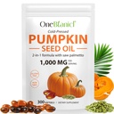 Pumpkin Seed Oil Capsules with Saw Palmetto 300PCS | Cold-Pressed Pumpkins Seed Oil for Hair Growth with Essential Fatty Acids & Phytosterols | Supports Hair, Heart, Skin Supplement | Non-GMO