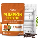 Pumpkin Seed Oil Capsules with Saw Palmetto and Nettle Root, 2000mg Per Serving, 300 Softgels, Vegan, Rich in Essential Fatty Acids (Omega-6 & Omega-9)