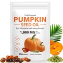 Pumpkin Seed Oil with Saw Palmetto Capsules, 2 in 1 Pumpkin Seed Oil Capsules for Hair Growth, Non-GMO, Cold Pressed, Supports Hair, Urinary, Bladder & Prostate Health, 300 Softgels