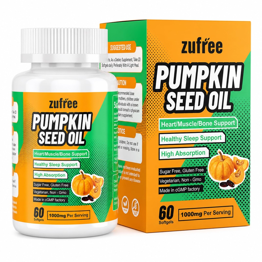 Pumpkin Seed Oil with Saw Palmetto Softgels, 1000mg Per Serving, 60 Softgels | Cold-Pressed | Rich in Essential Fatty Acids & Phytosterols | Supports Prostate, Urinary, Bladder & Hair Health | Non-GMO